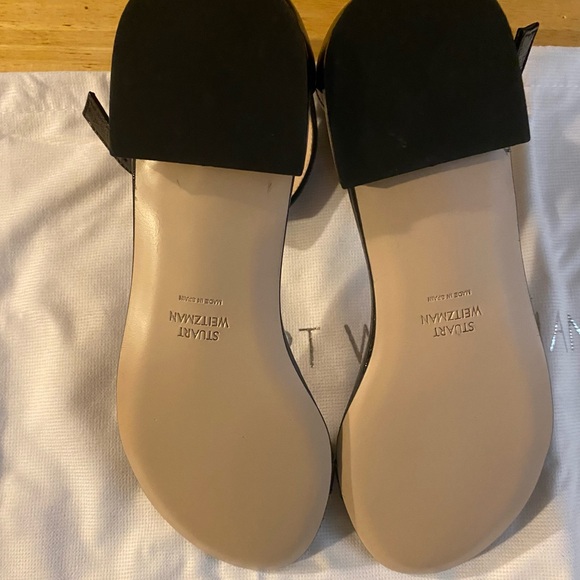 Stuart Weitzman Black Gleaming Tripon Sandals (Sz 4) - Picture 3 of 4
